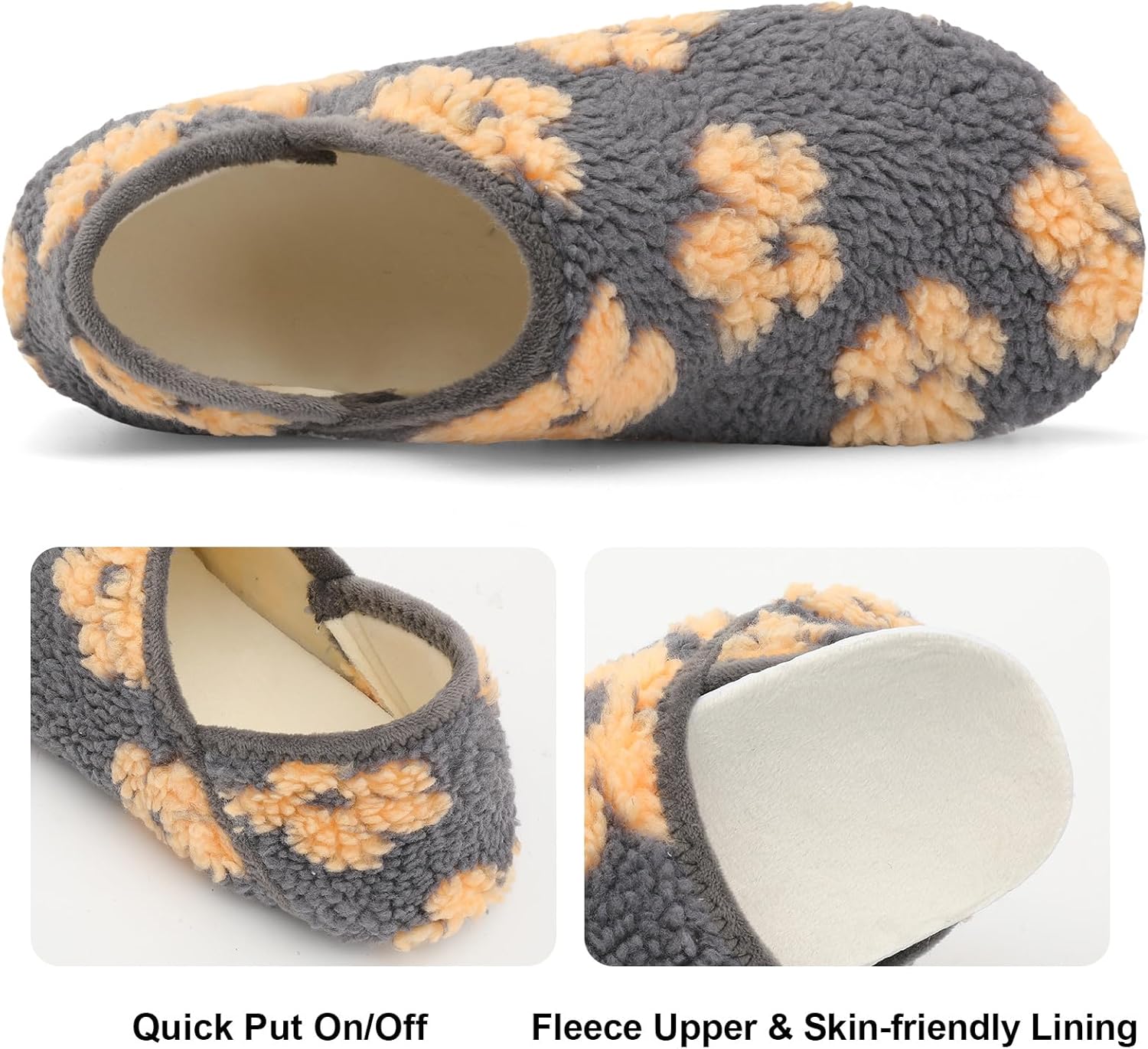 Fires Womens Mens Slippers with Rubber Sole Soft-Lightweight House Slipper Socks Around House Shoes Non Slip Indoor/Outdoor - Image 3