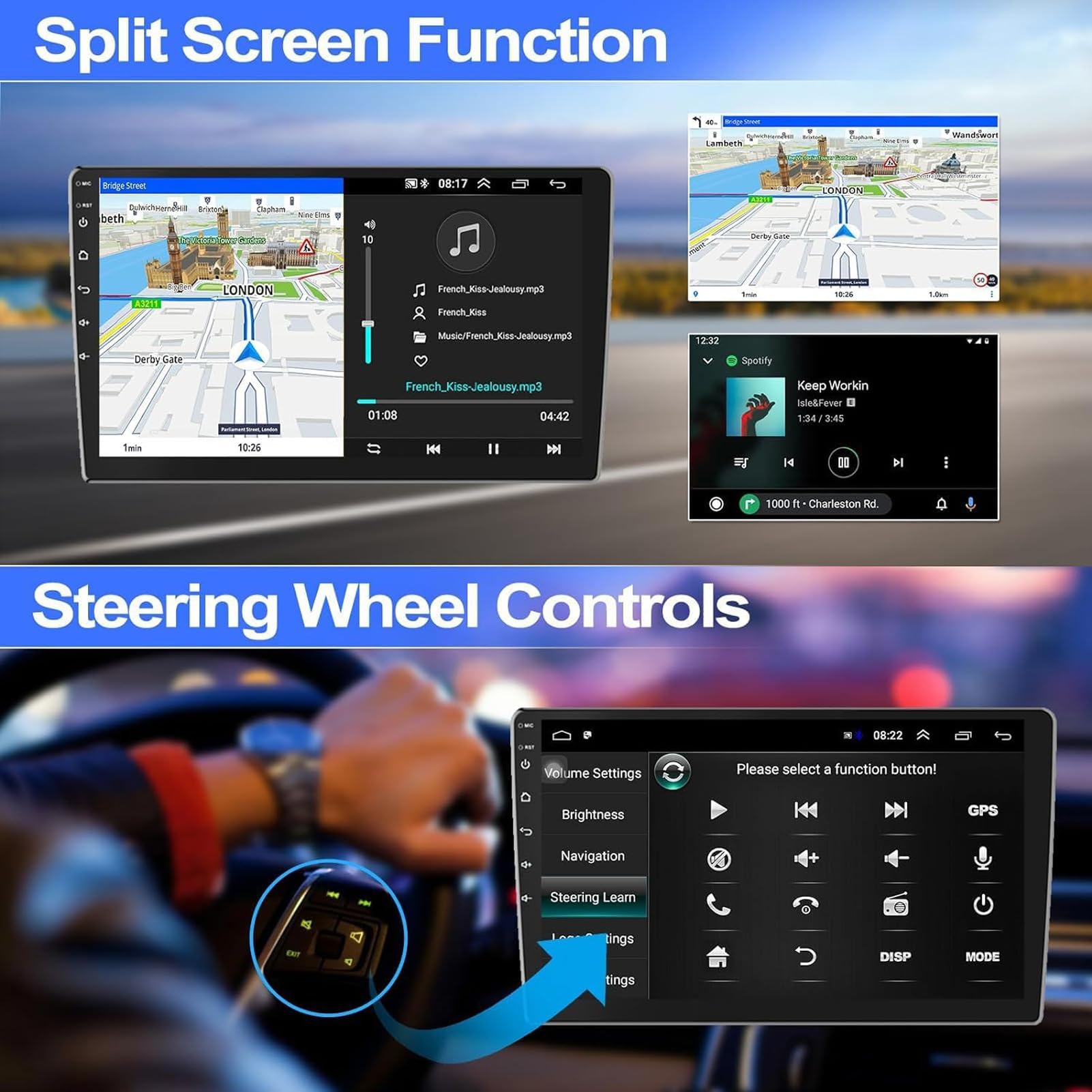 Android 15 GPS-Navigations-Stereo-Radio mit 9-Zoll-IPS-2,5D-Touchscreen-Multimedia-Player für Opel Insignia/Buick Regal (2009–2013), unterstützt Bluetooth, Lenkradfernbedienung, WLAN und Rüc