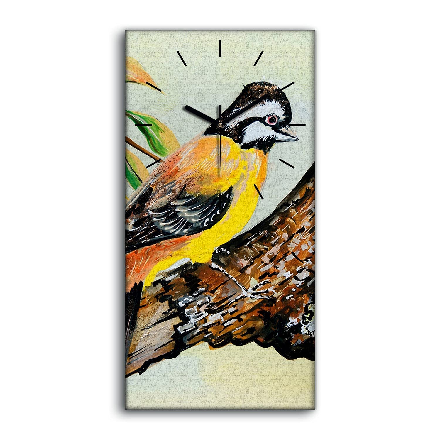 Horloge silencieuse oiseau 30x60cm pour chambre sans tic-tac