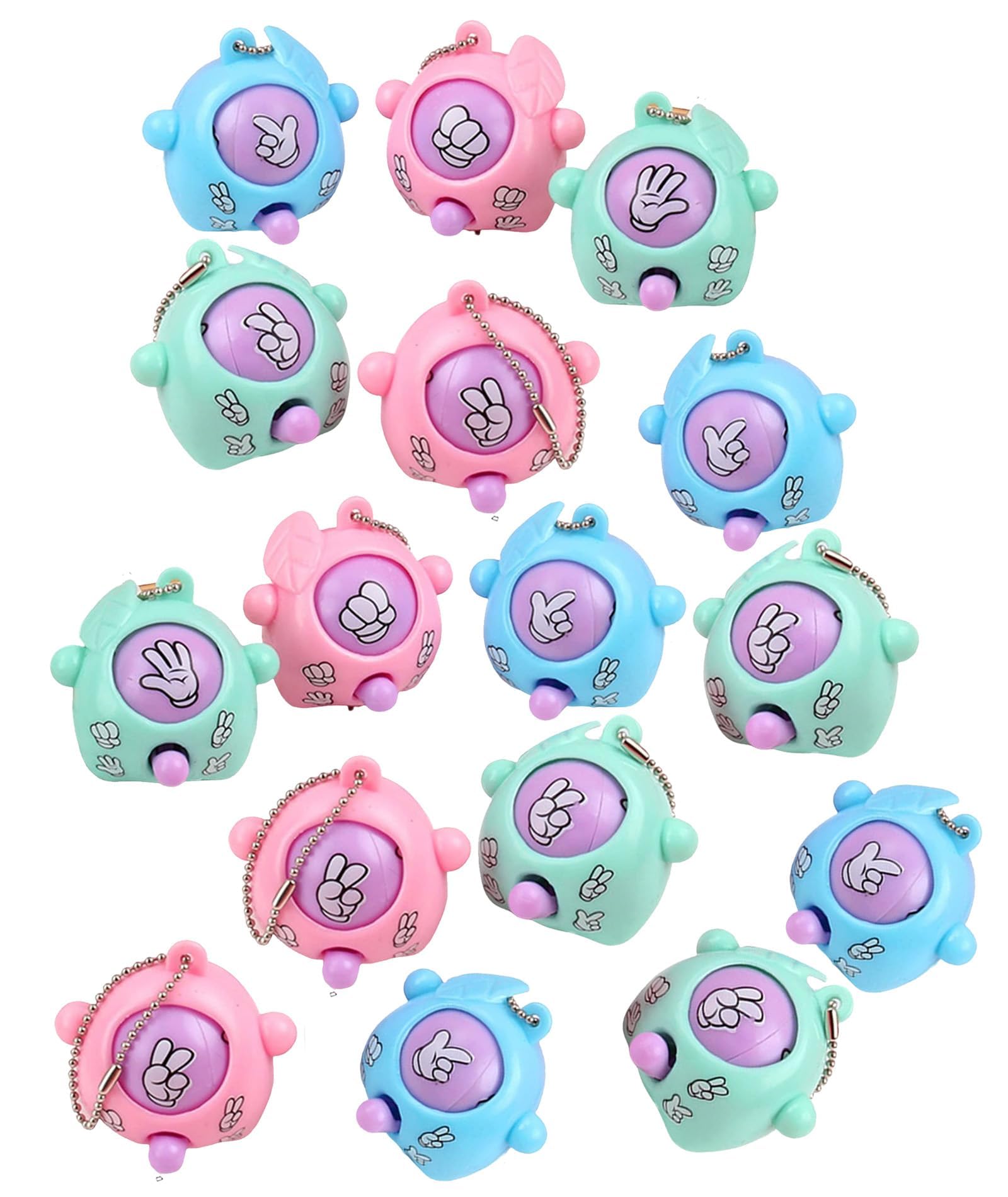 16Pcs Rock Paper Scissors Keychain, Return Gifts For Kids, Return Gifts For Kids Age 8-12, Mini Toy With Key Ring Chain For Teens Adults Party Fun Entertainment-image-9