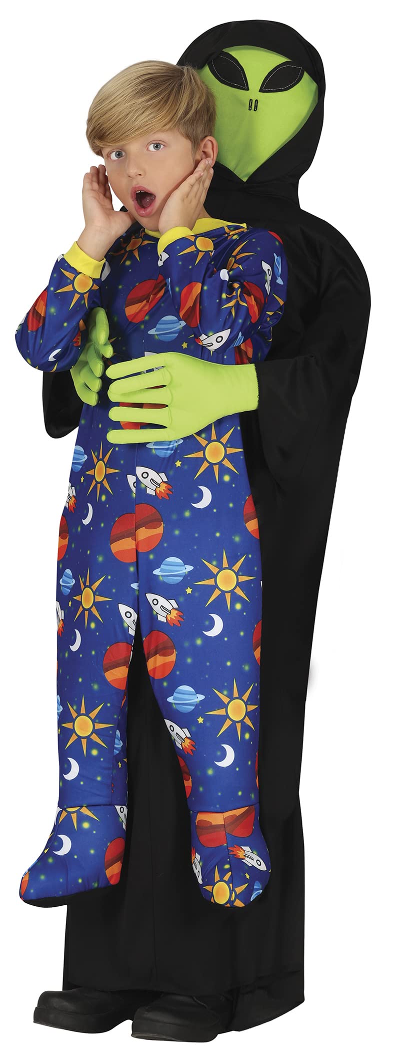 Aufblasbares Alien-Entführungs-Kostüm Für Jungen – Mit Pyjama Und Gebläse, Größe 125–135 Cm
