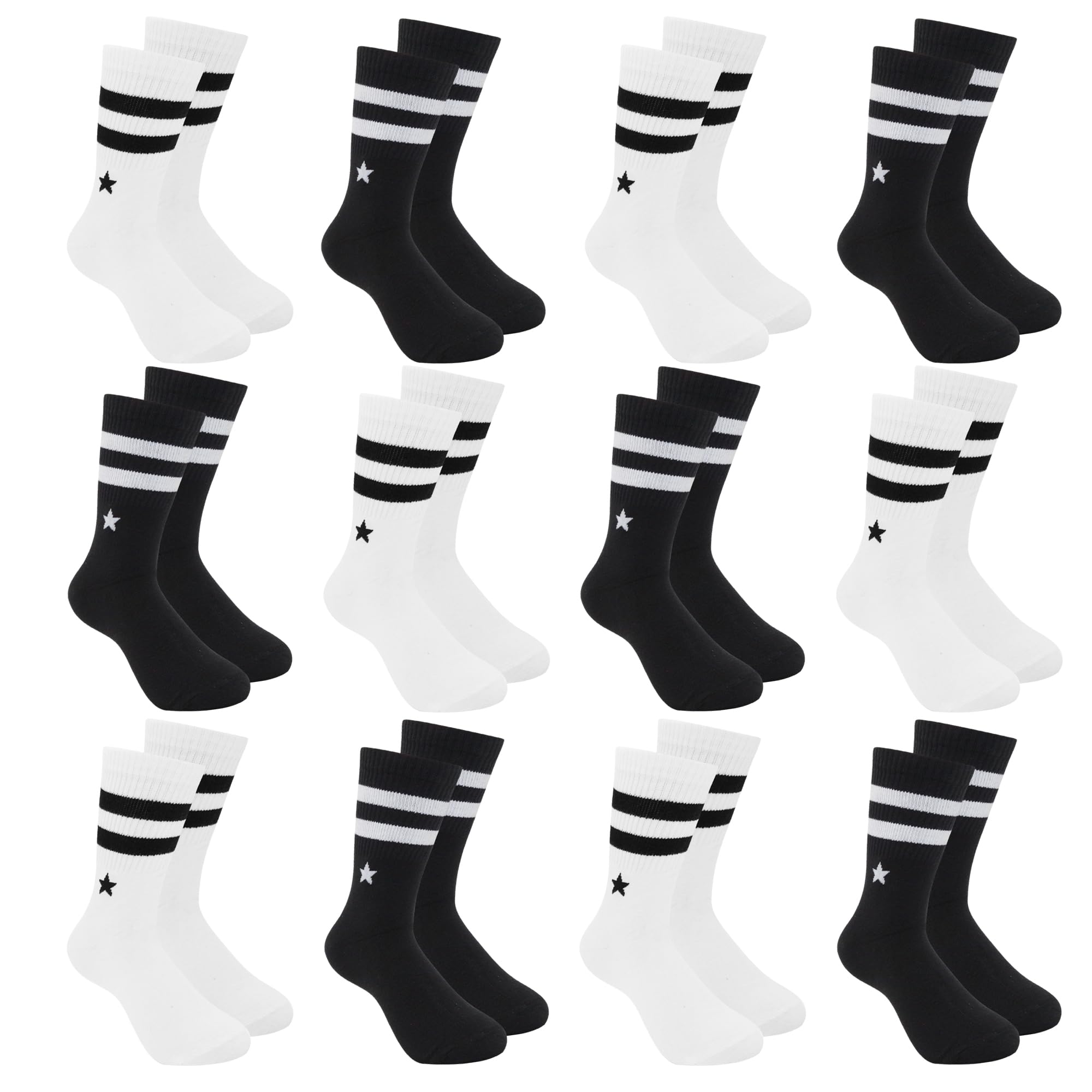 Libella Socken Kinder Jungen Mädchen Teenager Unisex Sportsocken Tennissocken Baumwolle Atmungsaktiv Elastische Kindersocken 12 Paar Pack