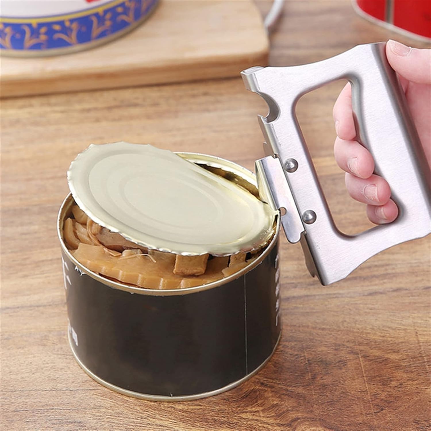 can opener Multifunctional Can Opener Beer Bottle Opener Side Cut Stainless Steel Canned Knife Safety Manual Open Cans Kitchen Accessories manual can opener