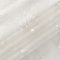 Vista 7 de Kotile - Cortinas con ojales de 95 pulgadas de largo, juego de 2 cortinas de encaje semi-traslúcidas de estilo rústico floral para sala de estar