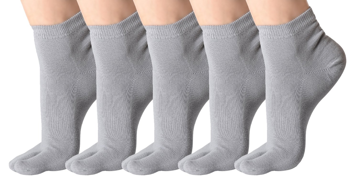 Classic Soft Elastic Flip Flop Tabi Toe Socks 5 Pairs Multicolour