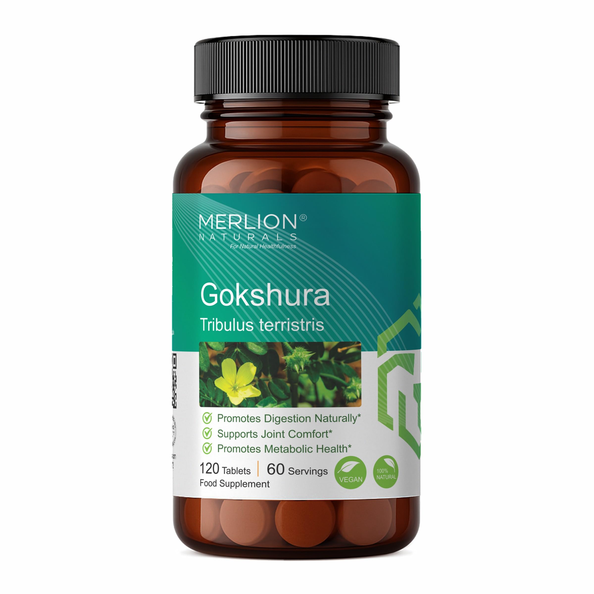 MERLION NATURALS Gokshura Tablets Tribulus terristris | 500mg (120 Tablets)