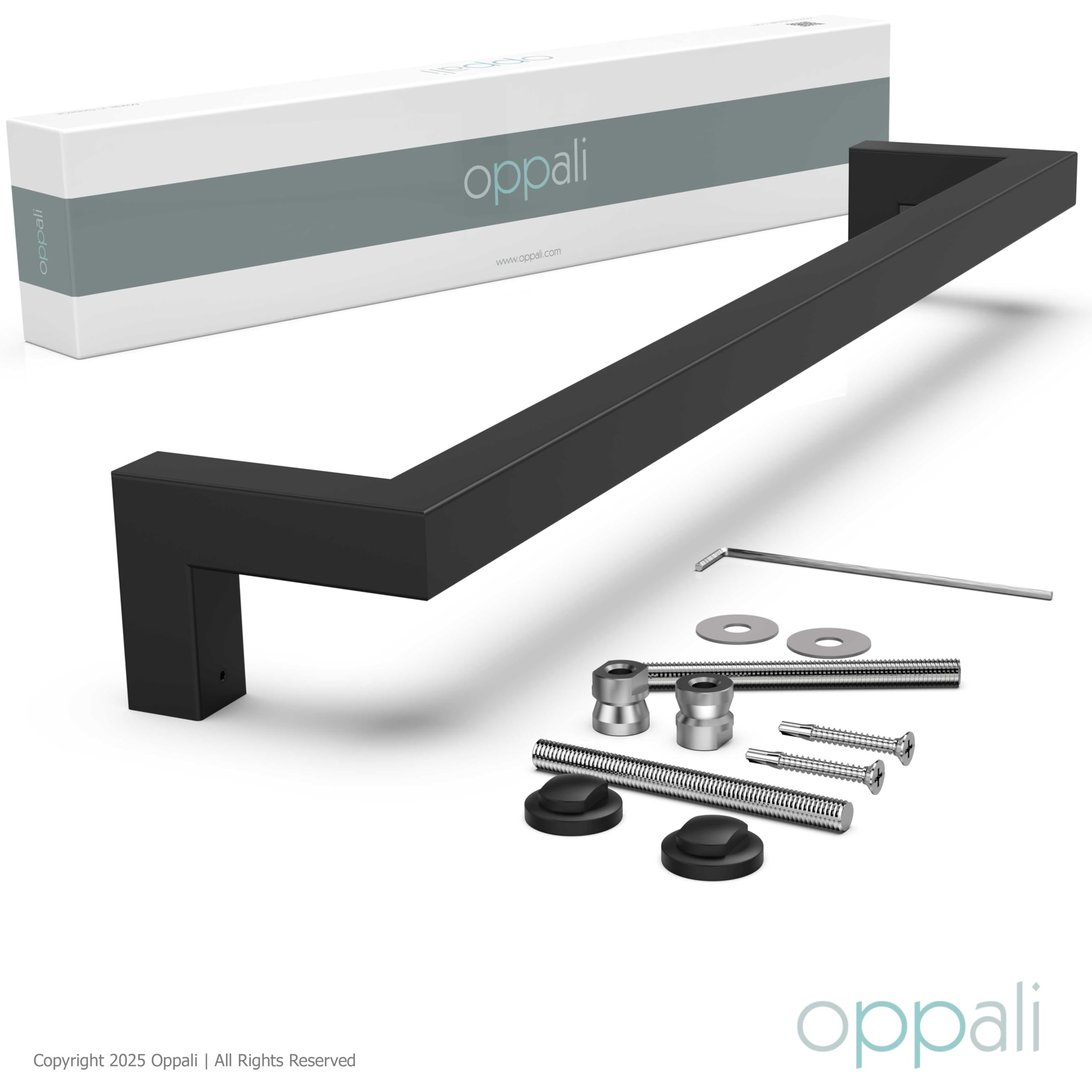 Maniglione per porta d’ingresso in acciaio inox 304 Nero Art.526 | Offset Pull Handle | T-Bar quadrato | 50cm Lunghezza totale