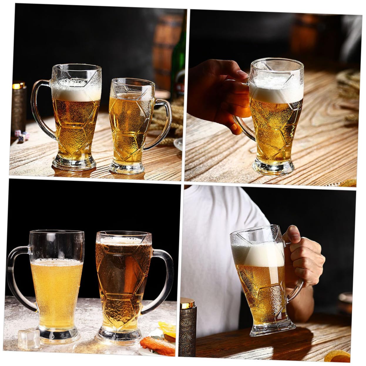 Boccale Da Birra Trasparente Manico Per Eventi Sportivi e Feste Per Degustazione Di Birra e Bevande Alcoliche