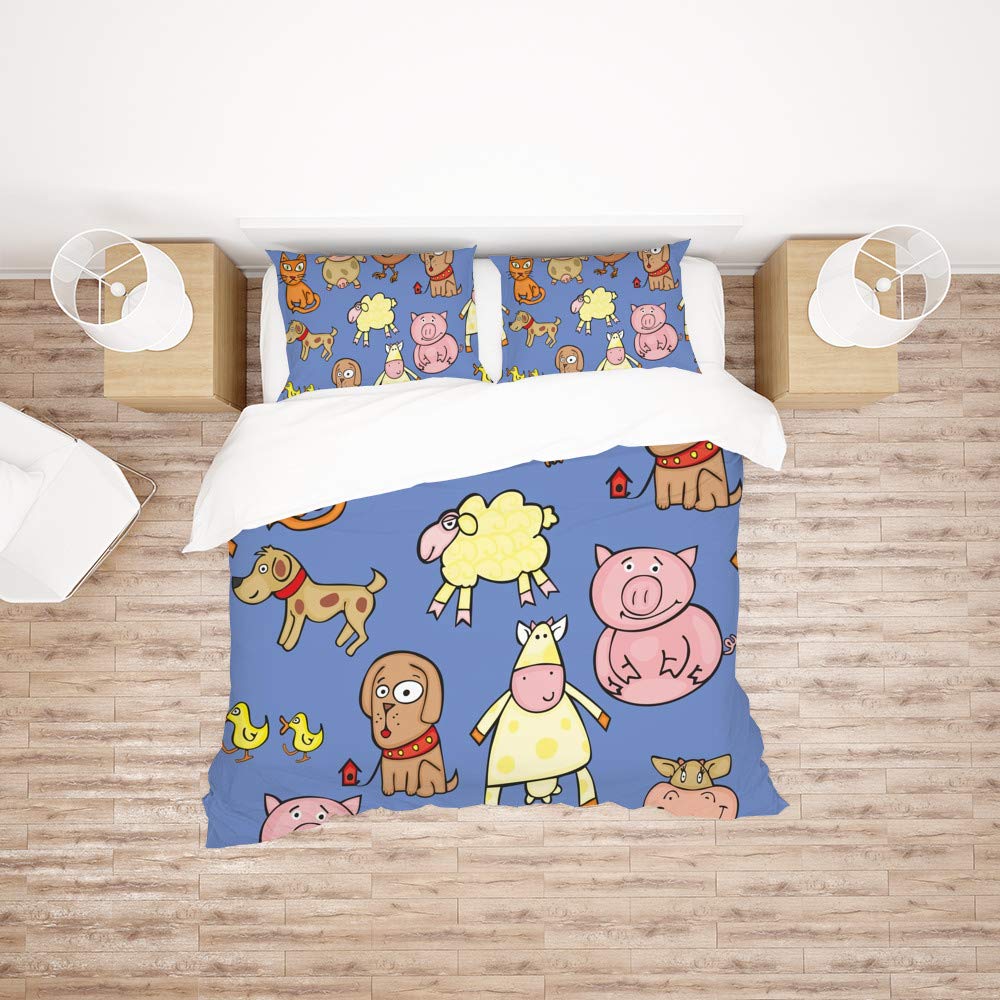 Parure de lit King Size toutes saisons anti-plis pour grand lit double