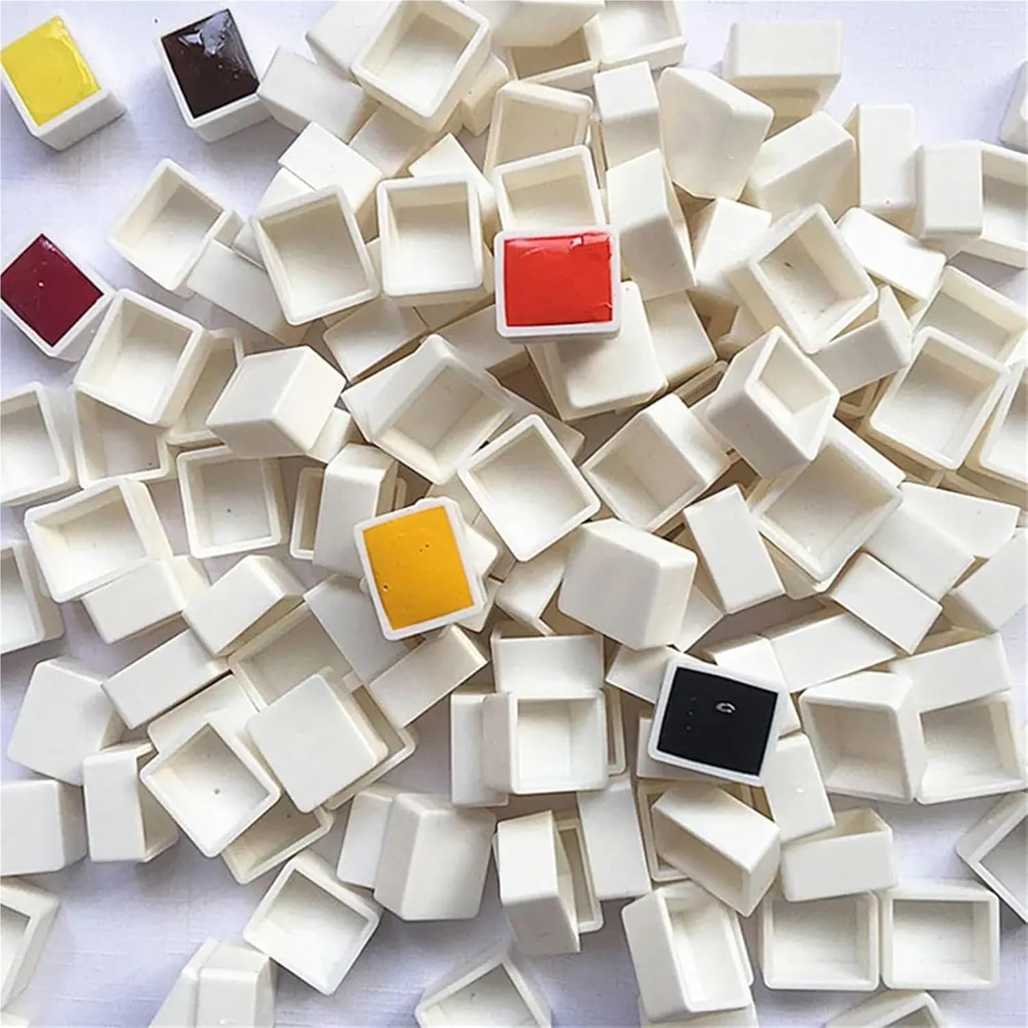Empty Watercolor Paint Pans 240/480pcs Half Pans Empty Full Pan Plastic Painting Supplies Paint Palette Art Supplies Watercolor Paint Grid for Custom Palette Creation(Half Pan 2ml 480pcs)