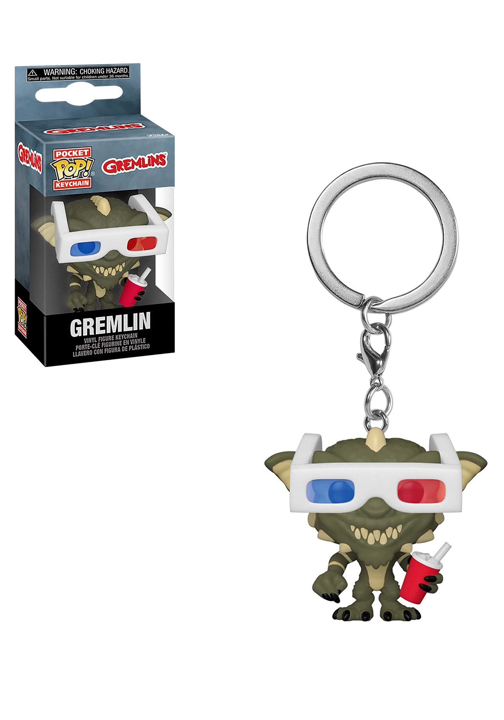 Funko POP! Keychain: Gremlins-Gremlin With 3D Glasses Horror S8 Novelty Keyring, Collectable Mini Figure, Stocking Filler