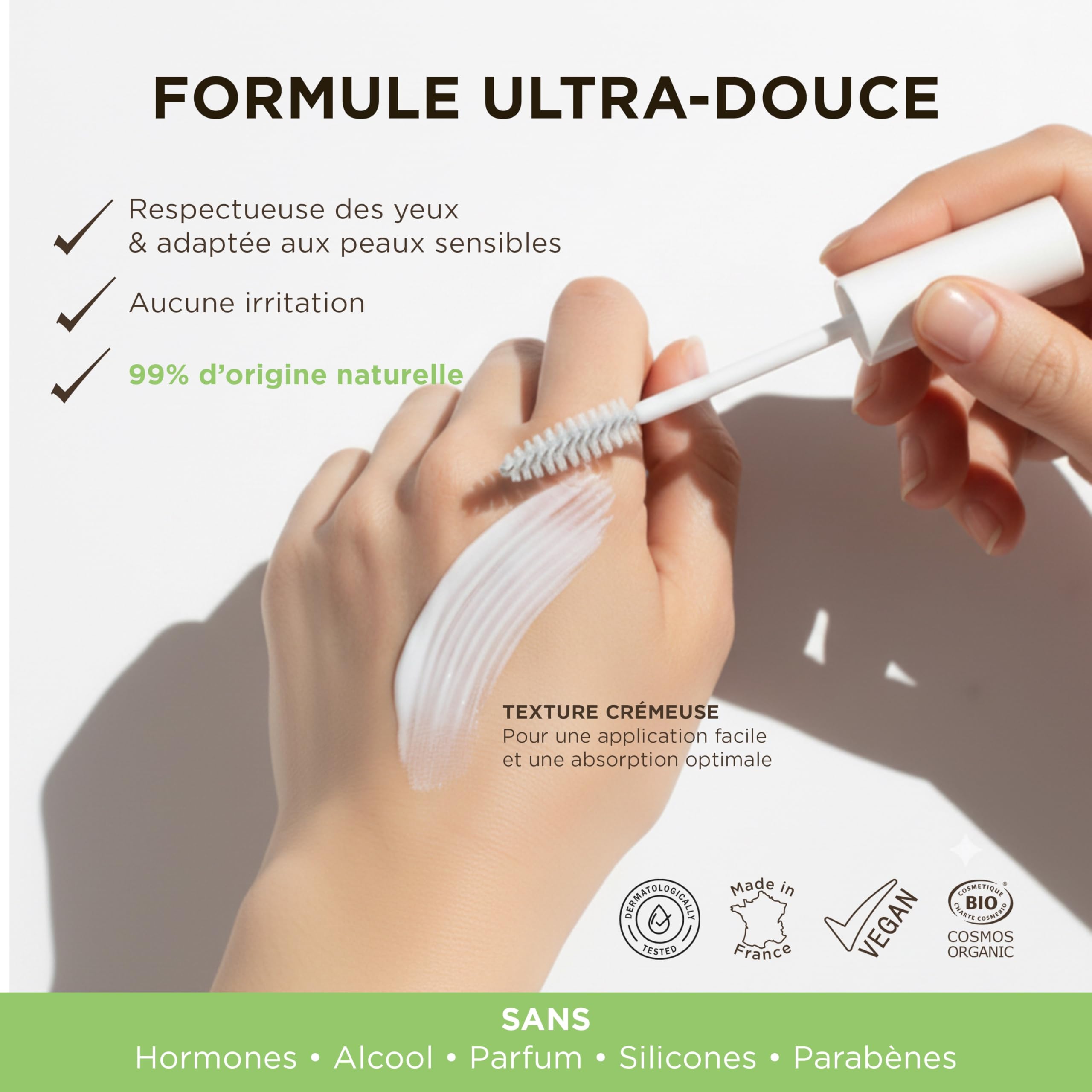 HUYGENS Sérum Cils & Sourcils au Ricin Bio – Soin Fortifiant & Pousse
