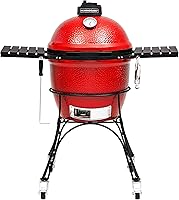 Kamado Joe Classic Joe I 18-Inch Ceramic Charcoal Grill & Smoker - Red, 250 Sq In, Divide & Conquer, KJ23RH