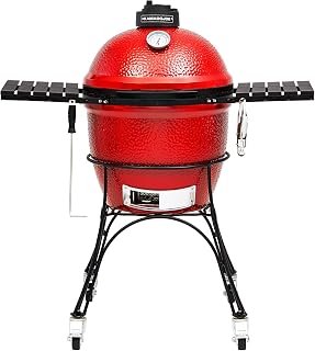 Kamado Joe Classic Joe I 18-Inch Ceramic Charcoal Grill & Smoker - Red, 250 Sq In, Divide & Conquer, KJ23RH