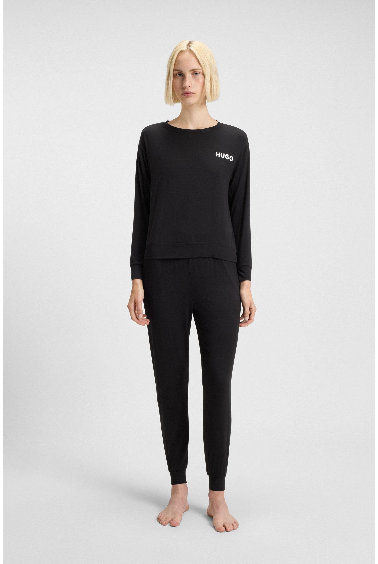 HUGO Pyjama-Hose Aus Stretch-Jersey Mit Logo-Bund Und Beinbündchen