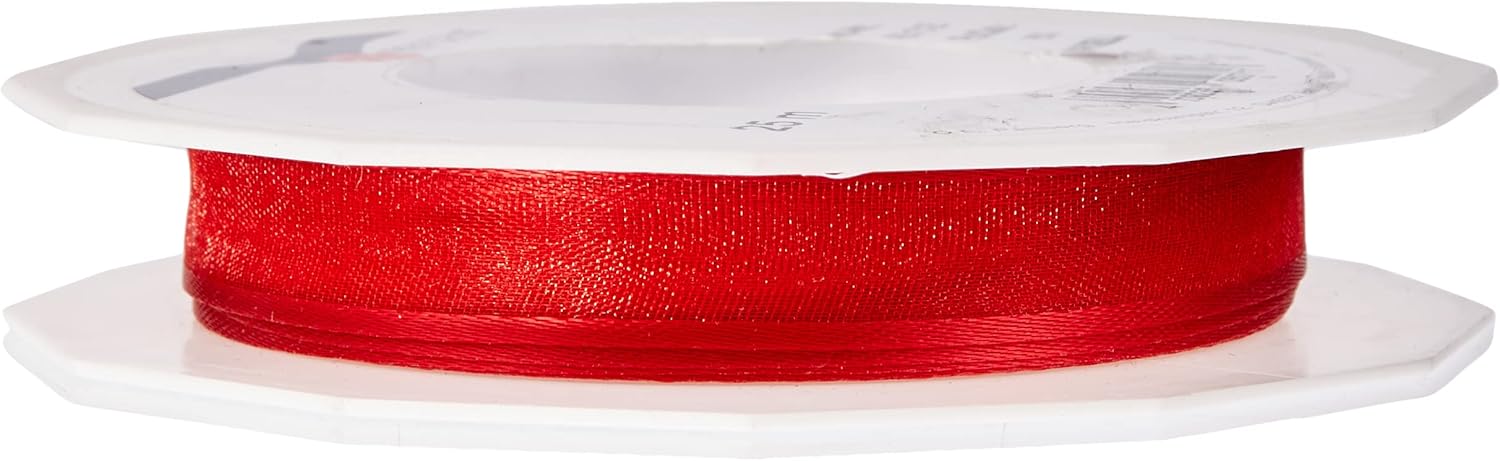 C.E. Pattberg Wired Organza Ribbon, 15mm-25m, Red
