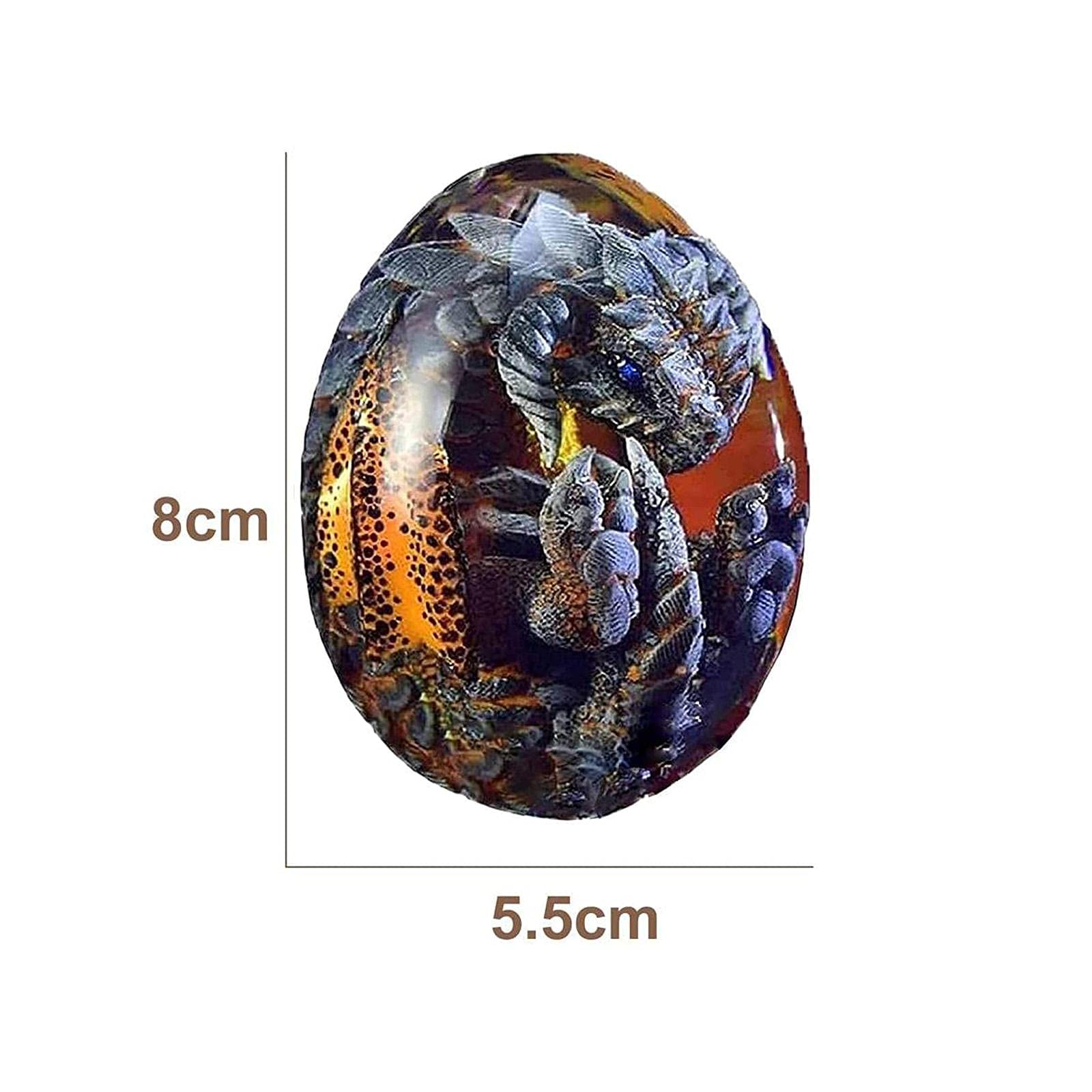 Œuf De Dragon De Lave – Ornement En Résine Cristalline Avec Base Lave – Cadeau Décoratif Pour Amateurs De Fantastique