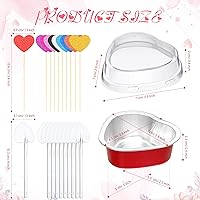 Vista 2 de Juego de 300 moldes para tartas en forma de corazón para el día de San Valentín, mini moldes desechables de 1.86 onzas con tapas, molde de aluminio