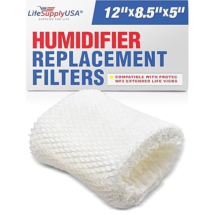 LifeSupplyUSA Humidifier Filter for Protec WF2 Extended Life Vicks WF2; Fits Vicks V3500N, V3100, V3900 Series, V3700, Sunbeam 1118 Series & Honeywell HCM-350 Series;
