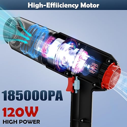 Miniatura 2 de Aspiradora de mano para el hogar, aspiradora portátil inalámbrica, recargable con 60 minutos de tiempo de funcionamiento máximo, aspiradora de alta