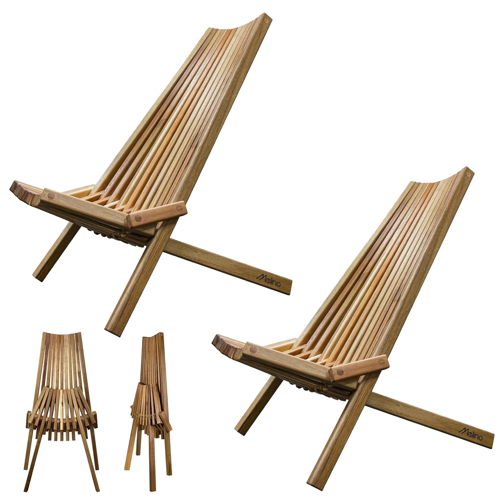 Amazon.com: Melino 2PCS Wooden Folding Tamarack Chairs, FSC