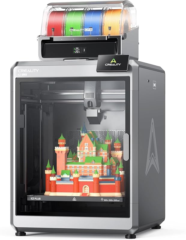 Creality K2 Plus Combo 3D Printer, Multi-Color 3D Printer with CFS | 600mm/s Max High-Speed, Fully Assembled Auto Leveling and Dual AI Camera, 13.78 * 13.78 * 13.78 Inch