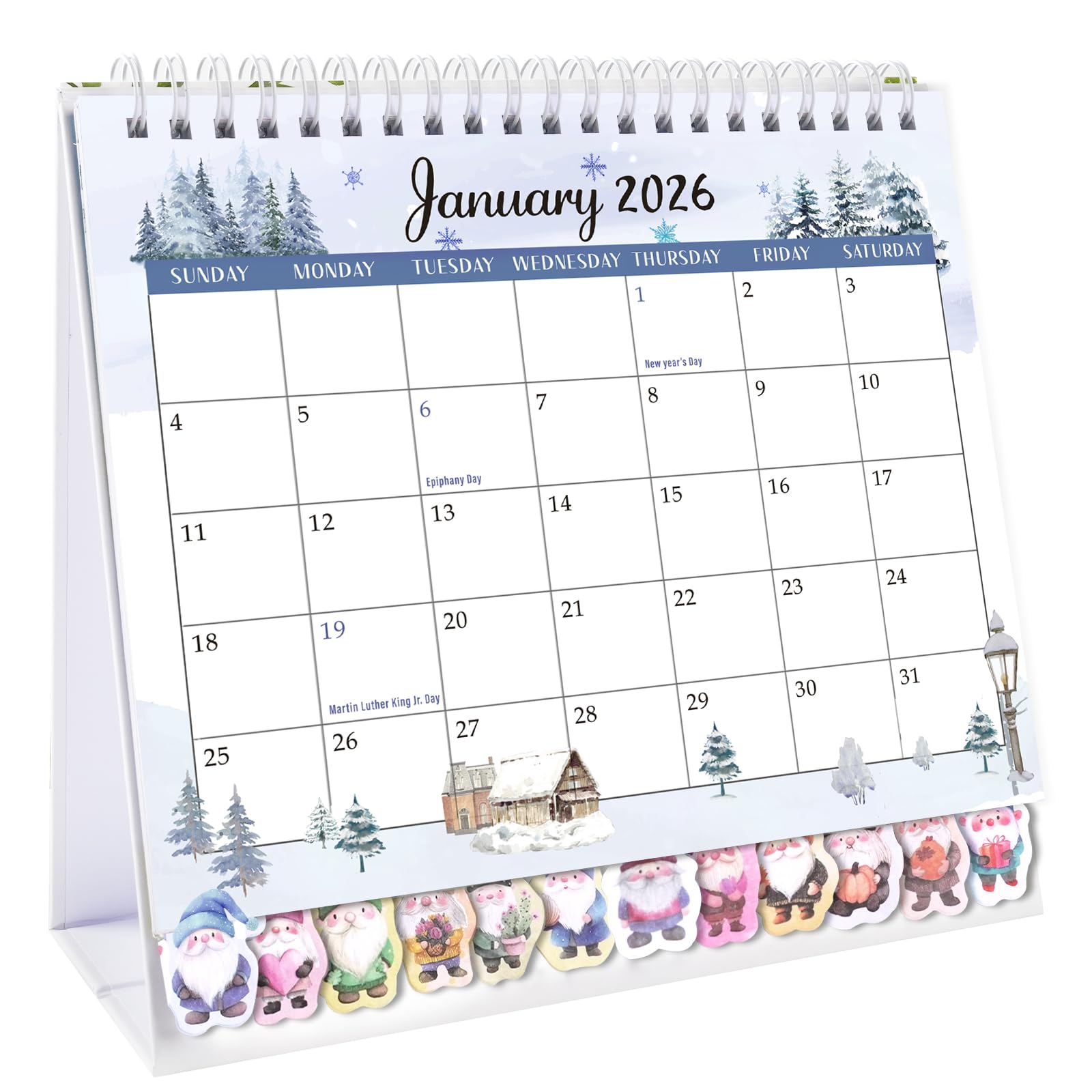 GuassLee Desk Caledar 2026,12 Months Standing Flip Desktop Calendar Covers Jan. 2026 to Dec. 2026 Small 7.5" x 6" Monthly Stand Up Planner with To Do