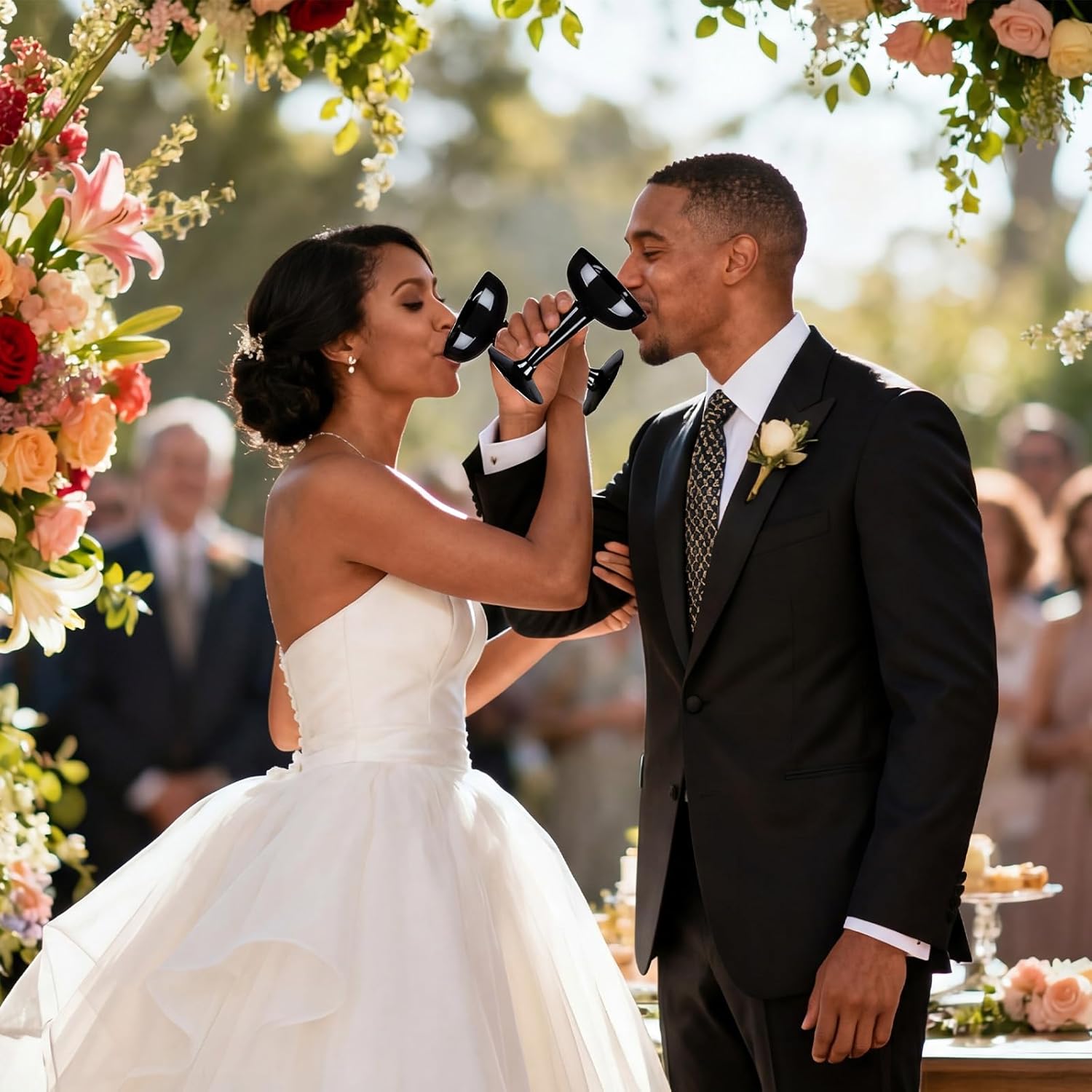 Domensi 40 Pack Black Champagne Coupe Glasses Bulk Plastic Disposable Champagne Glasses 5 oz Plastic Mimosa Wedding Cocktail Cups for Engagement Birthday Graduation Decor 2025 Party Supplies - Image 6