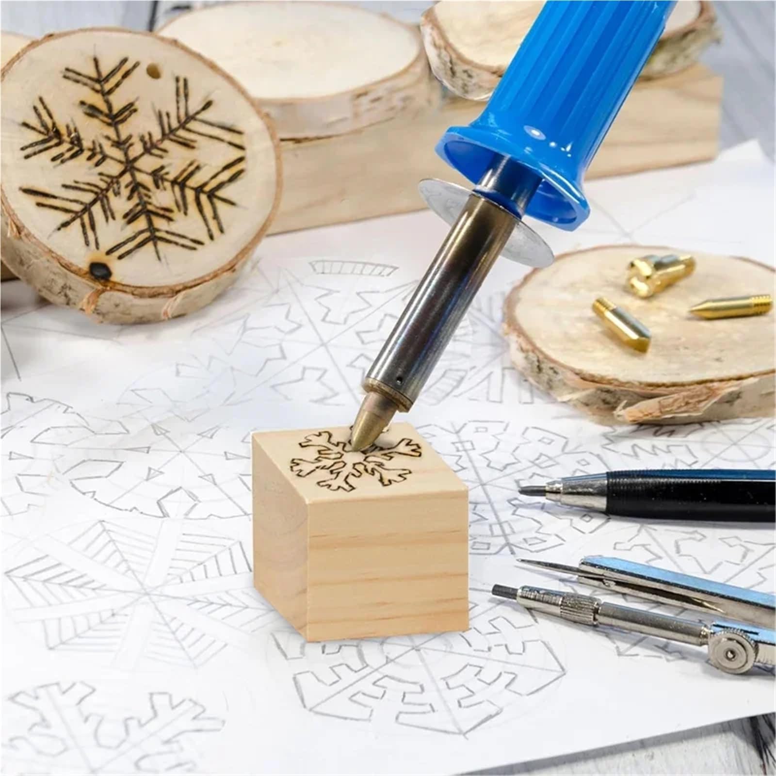 200 pezzi di blocchi legno naturale da 3 cm, cubo pino grezzo for artigianato fai te, pittura, arredamento for la casa, creazione puzzle Per Hobby creativi