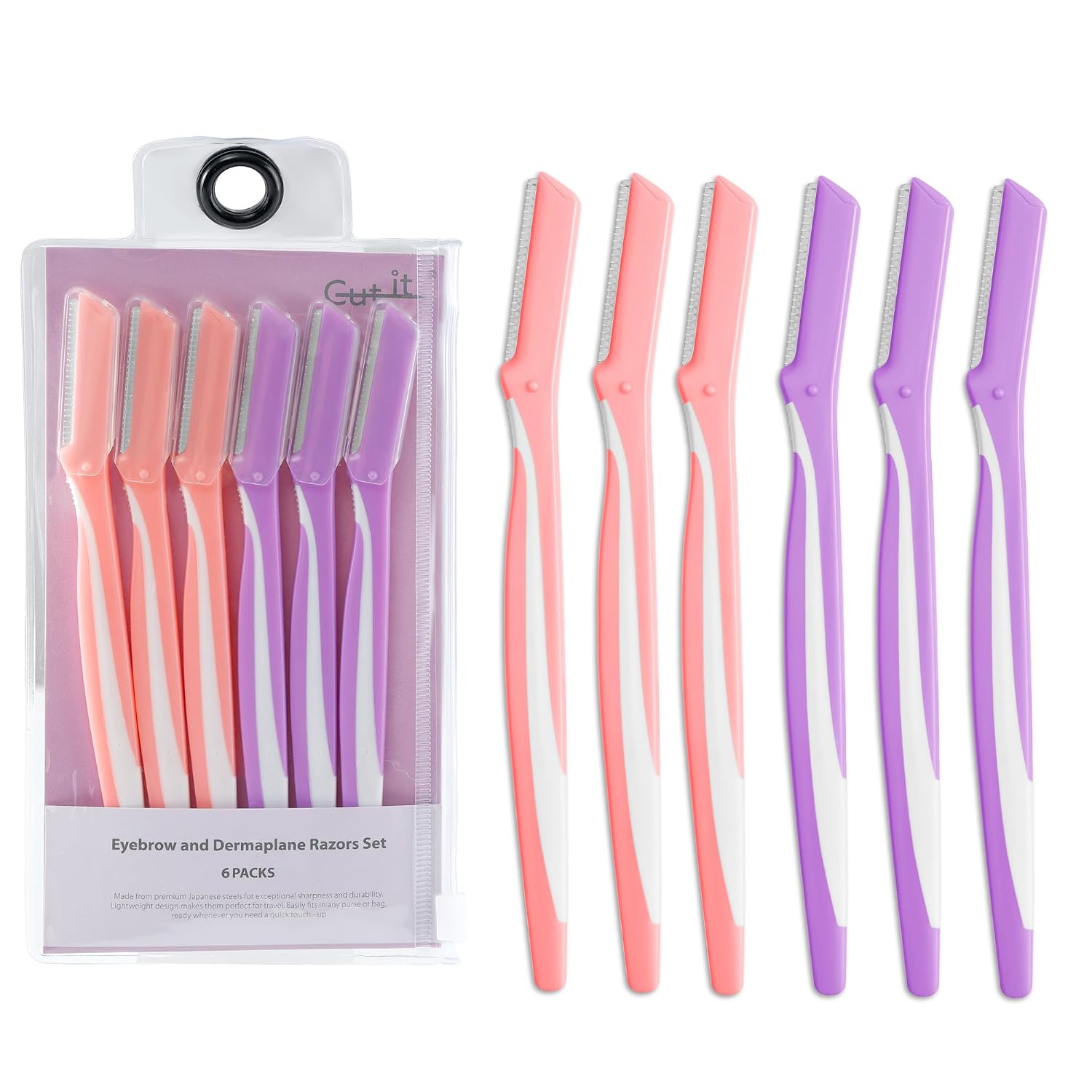 Professional Dermaplaning Razors 6Pcs | Japanese Stainless Steel Razors, Reusable, Travel-Friendly, All Skin Types