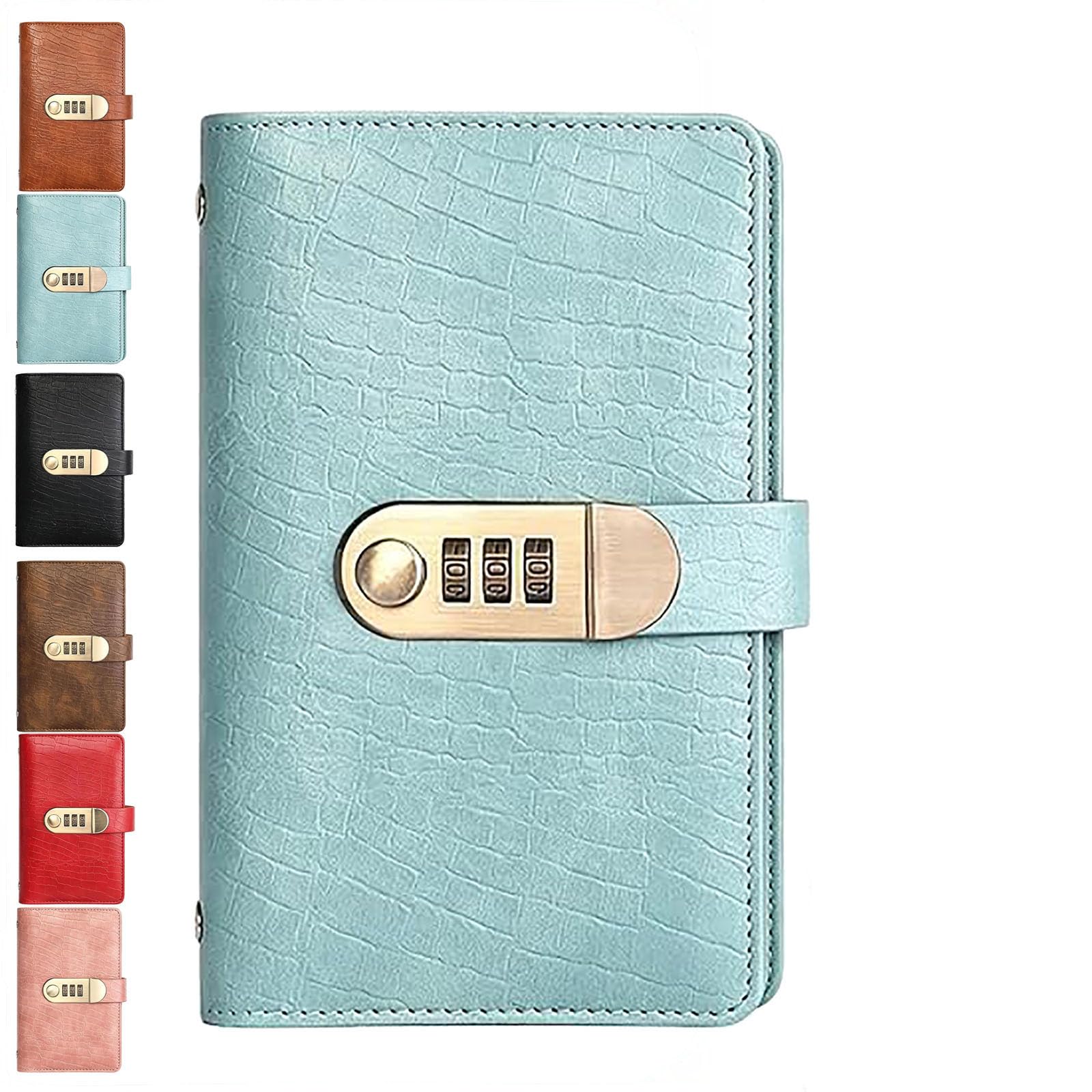 Lockable A6 Savings Notebook with 3-Digit Combination Lock (Blue)