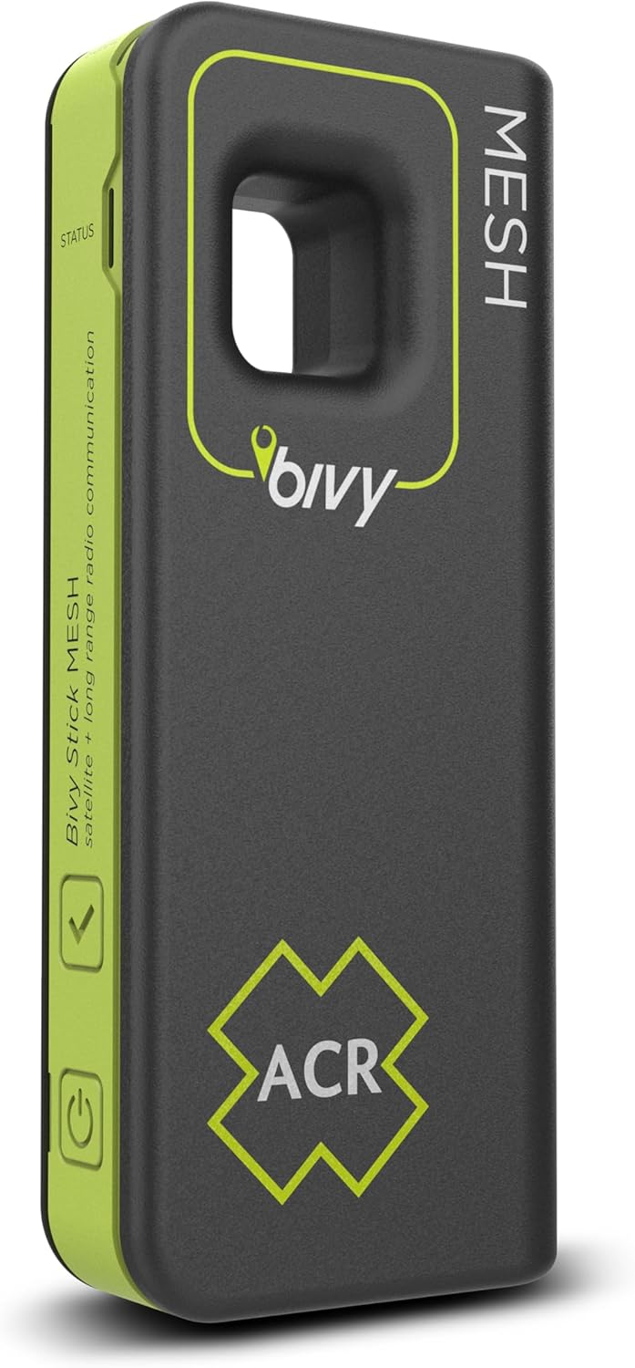 ACR Bivy Stick MESH Satellite Communicator – Dual-Mode LoRa®-Enabled Mesh & Global Iridium Coverage, Two-Way SMS, GPS Tracker, Group Messaging, SOS Emergency with 24hr Reserve Battery – iOS/Android ACR Bivy Stick MESH Satellite Communicator – Dual-Mode LoRa®-Enabled Mesh & Global Iridium Coverage, Two-Way SMS, GPS Tracker, Group Messaging, SOS Emergency with 24hr Reserve Battery – iOS/Android