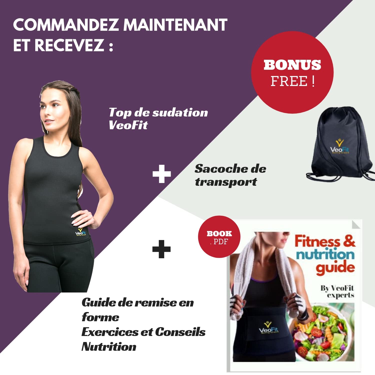 Canotta Sudation - Giubbotto: Abbigliamento Top Dimagrante - Top da Donna tonifica la Pancia e i Fianchi per Una Pelle più Ferma e Una Silhouette raffinata