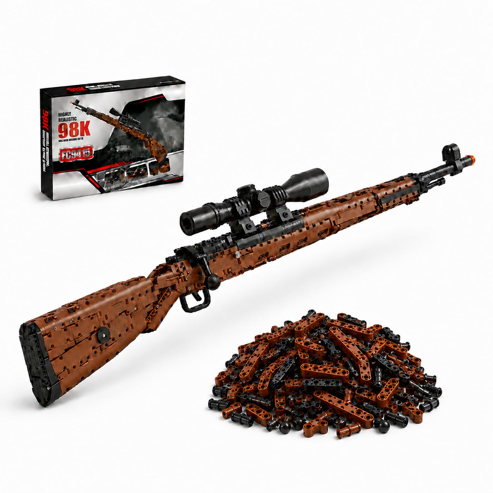 JYLWSMHU 98K Gun Building Blocks Mechanical Construction Model 1422-Piece
