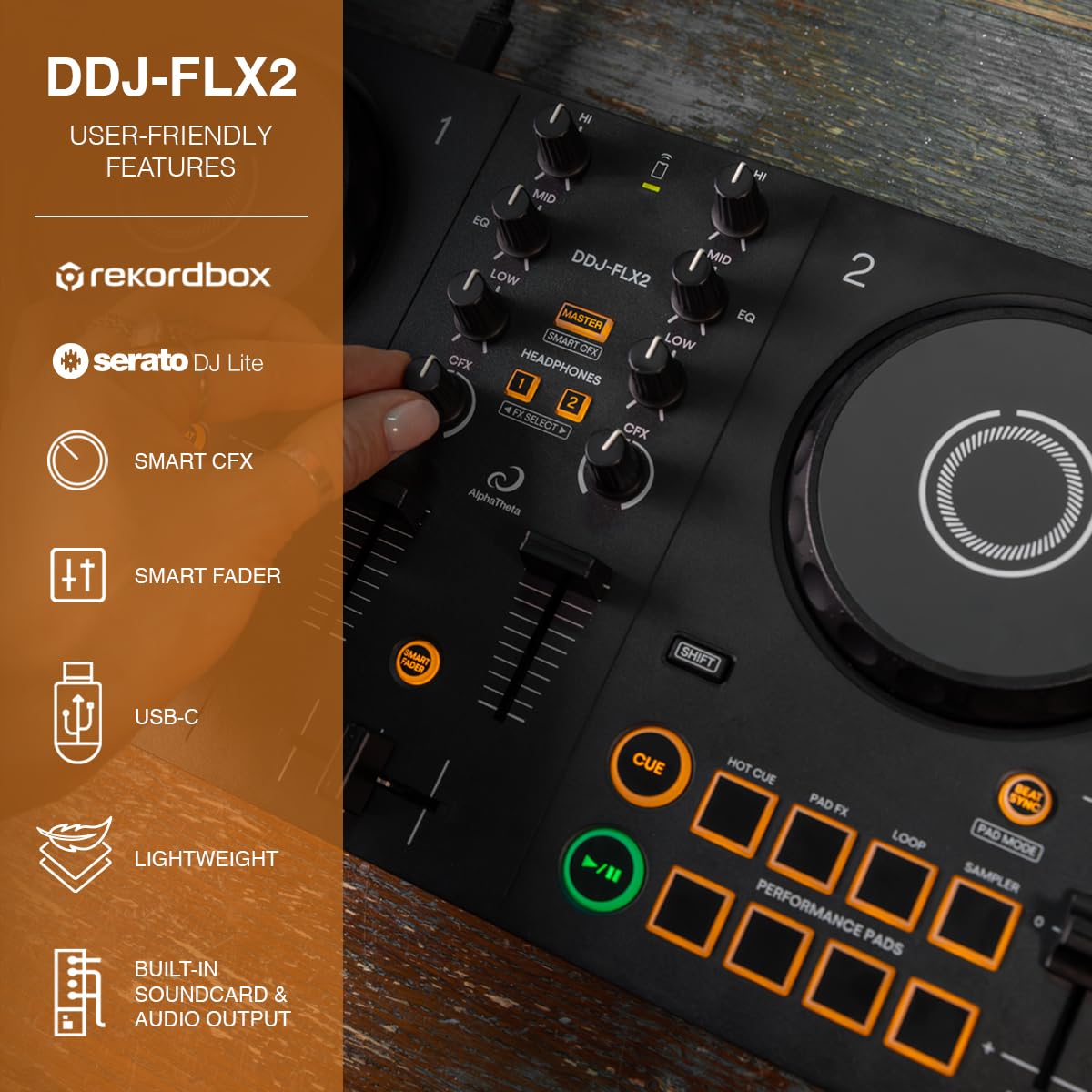 Amazon.com: AlphaTheta Pioneer DJ DDJ-FLX2 2-Channel DJ Controller
