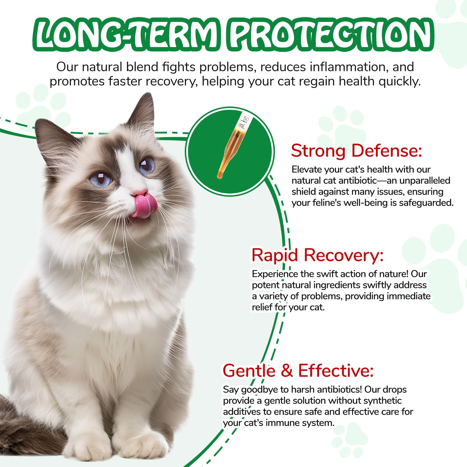 Antibiotiques naturels pour Chats, antibiotiques pour Chats, cystite, Soutien Immune & Cats Allergy Itch Relief, Health Supplies Cat UTI Antibiotiques, 60 ML (1PC)