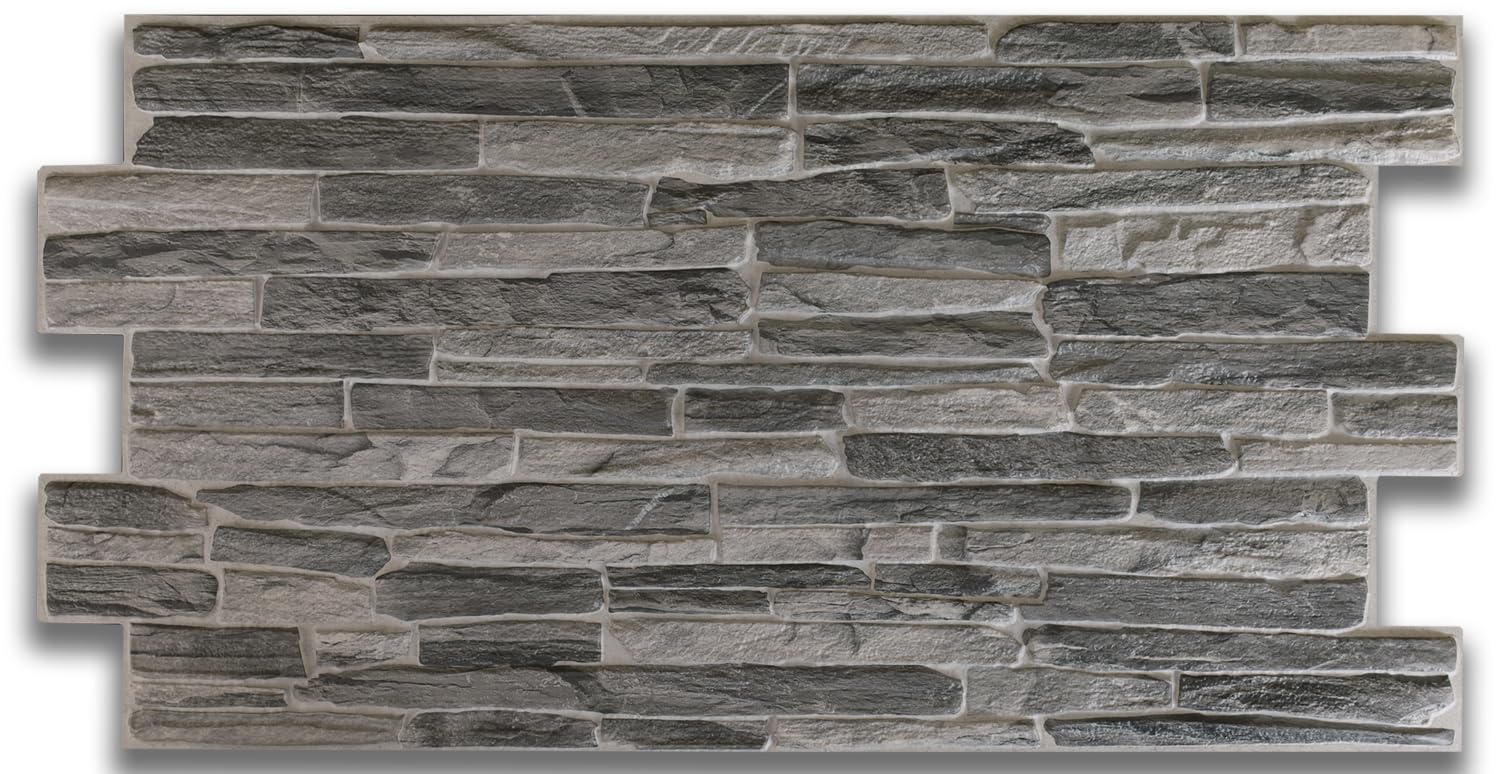 Grace Baltic - Pannelli da parete 3D per decorazione da parete interna non adesivi sottili ed elastici in PVC Pannelli Decorazione Murale Interna Tatuaggi Murali Materiale PVC 3D (18 pezzi / 8.82 m2)