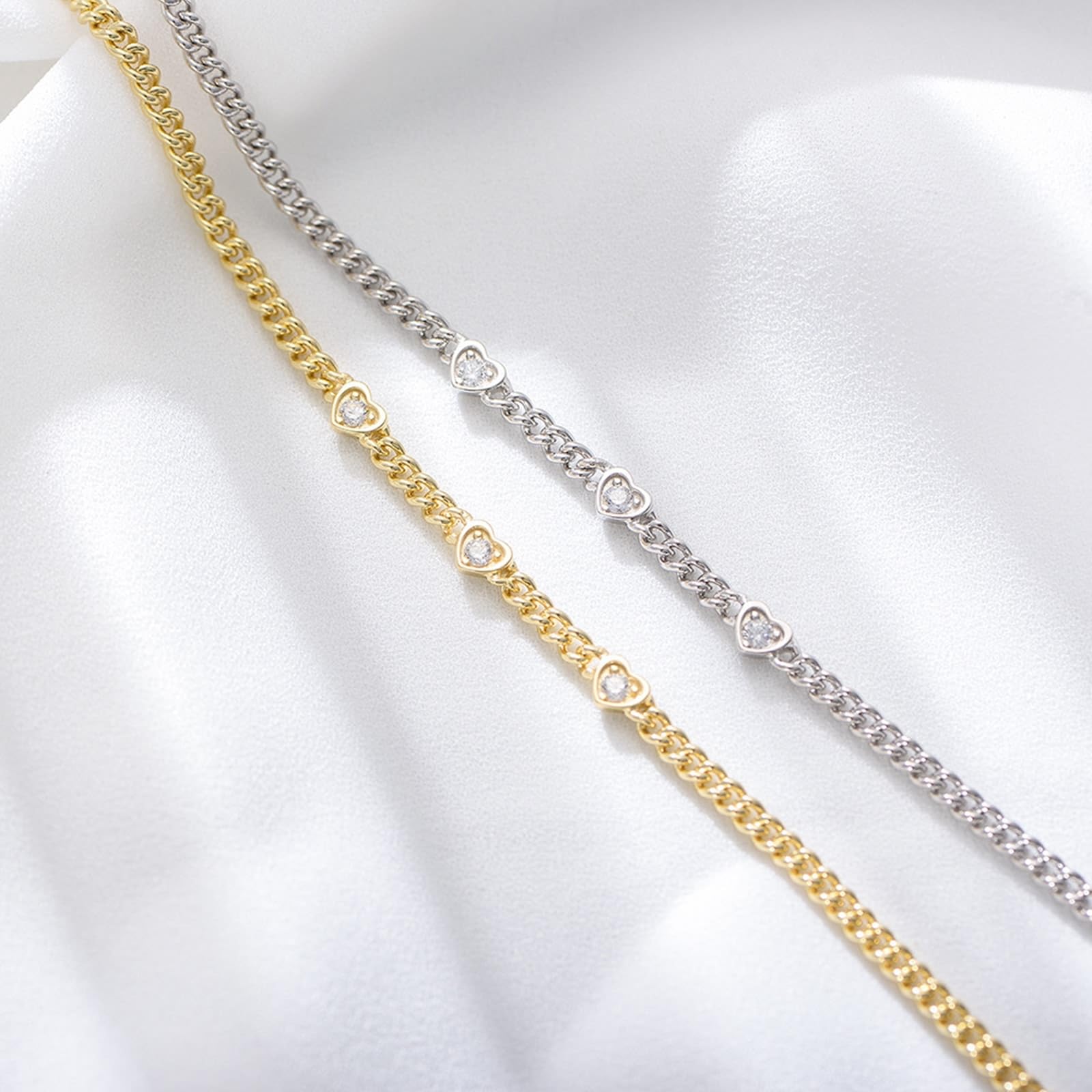 Pulsera de oro Au 375/585/750 para mujer, joyas auténticas, clásicas, tres corazones, pulsera para mujer, simple con laboratorio, con diamantes, 9 K/14 K/18 K, oro amarillo