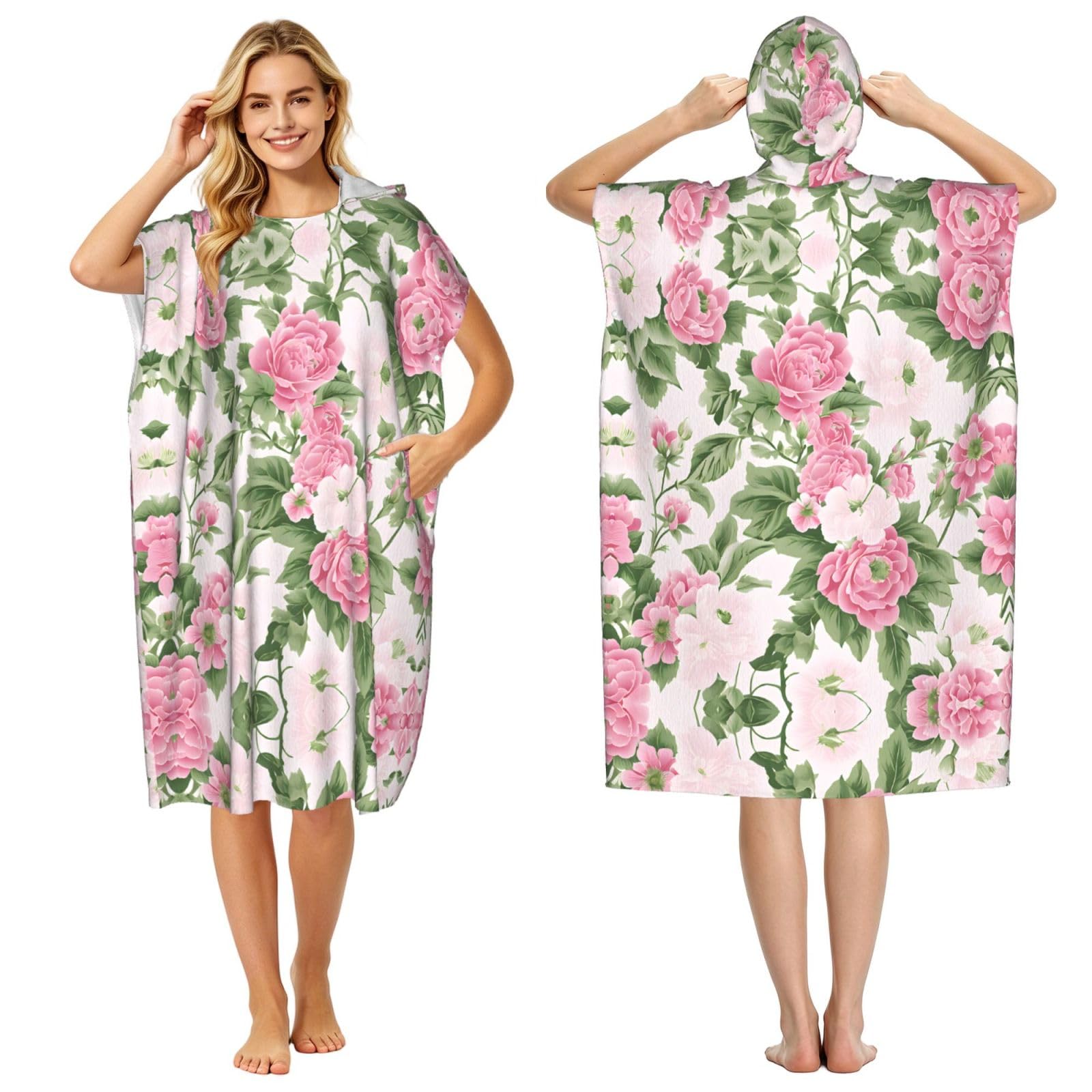 Peignoir à capuche piscine plage séchage rapide léger adulte femme homme absorbant