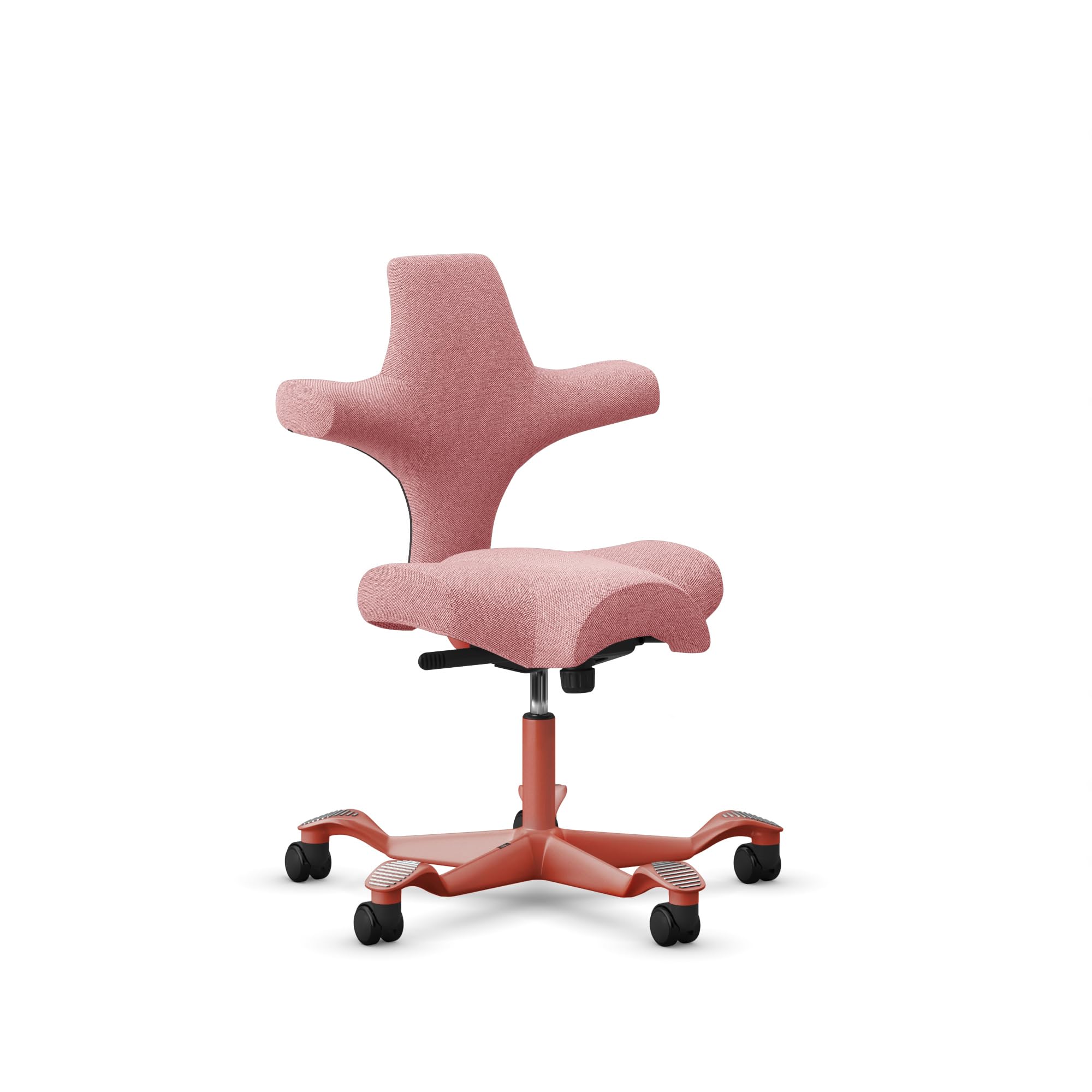 HAG Capisco Standard Chair-Blush Rose Frame-Upholstered Pink Blush