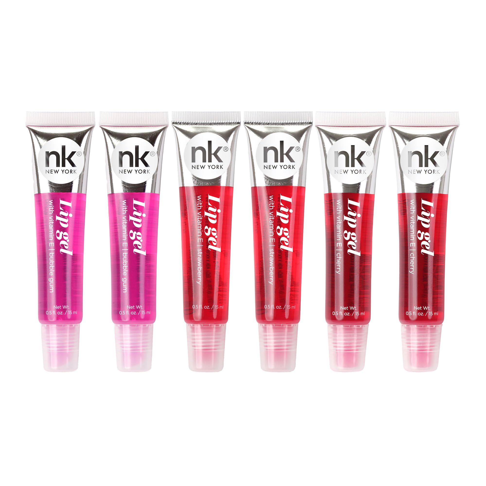 NICKA K NEW YORK, Hydrating Lip Gel, Non-Sticky Gloss, 6-Pack AMZ011