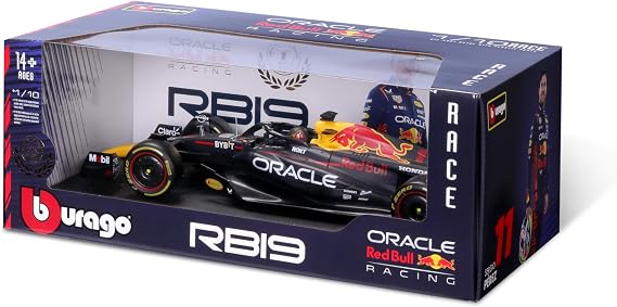 Bburago Formula 1 RED Bull RB19 - Verstappen with Helmet - 1:18 Scale - Incredibly Detailed Die-Cast Replica Collectible F1 Race Car