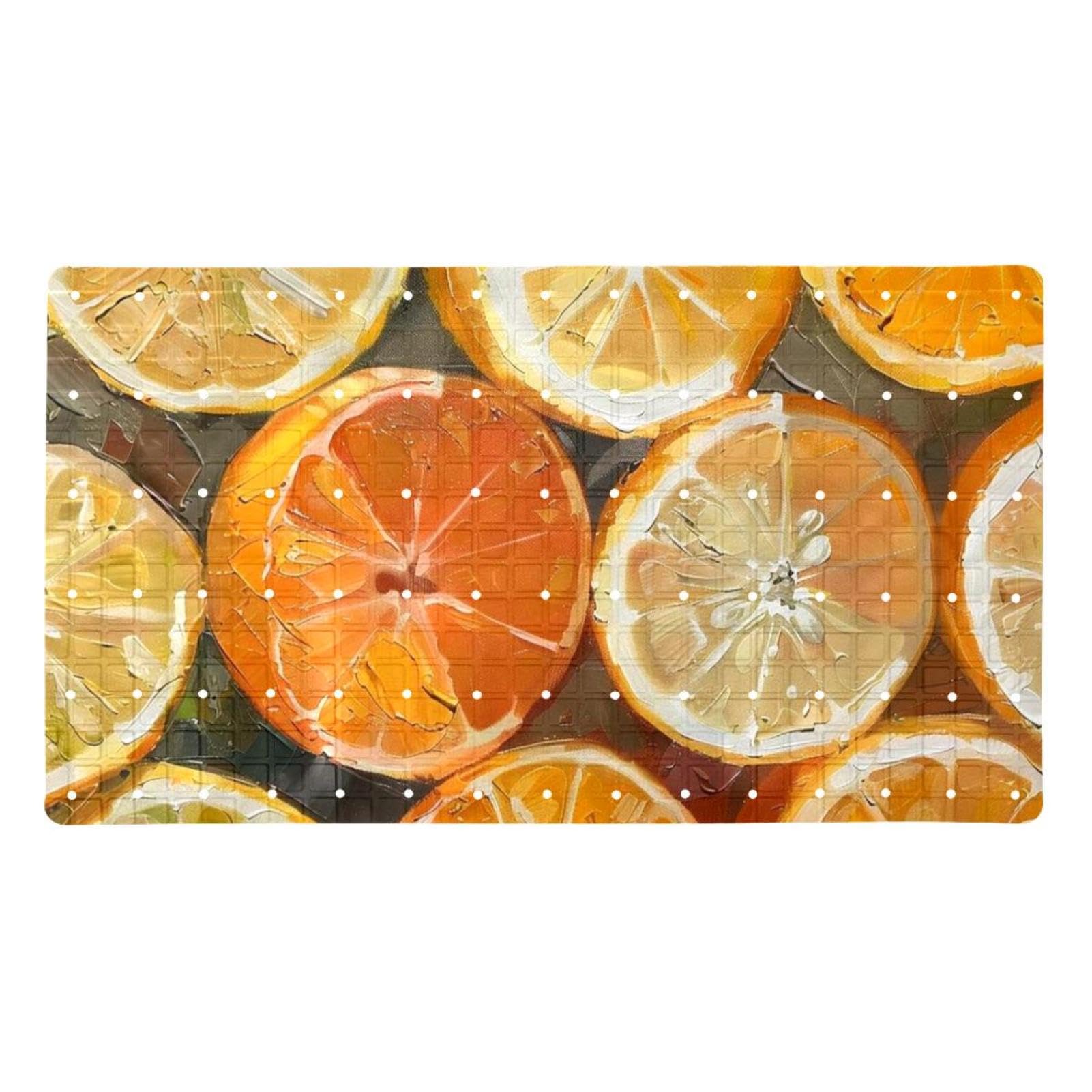 Tapis de bain en tranches d'orange séchage rapide pour sol de douche design