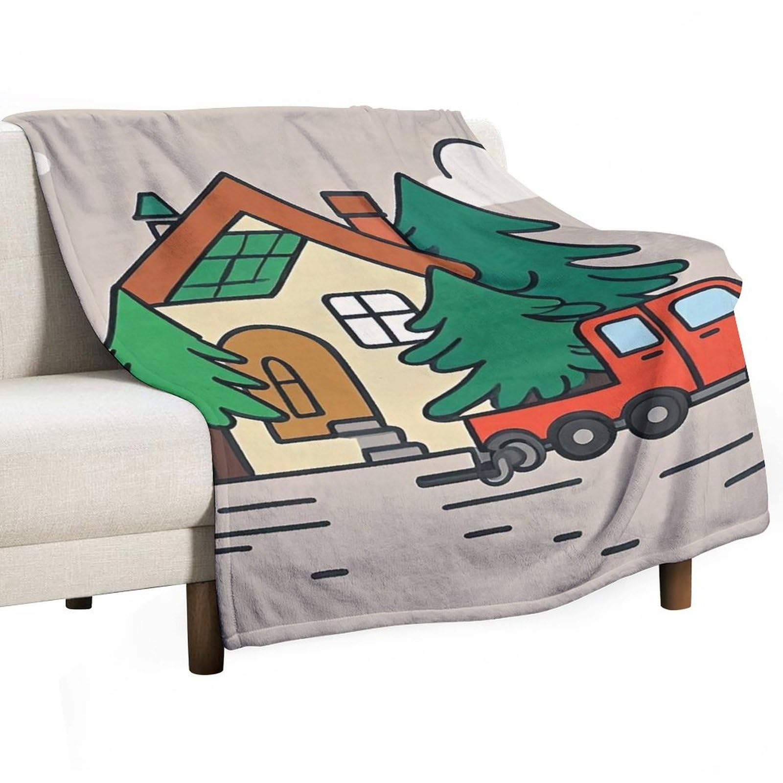 Couverture en flanelle motif bois de consignation pour lit et canapé