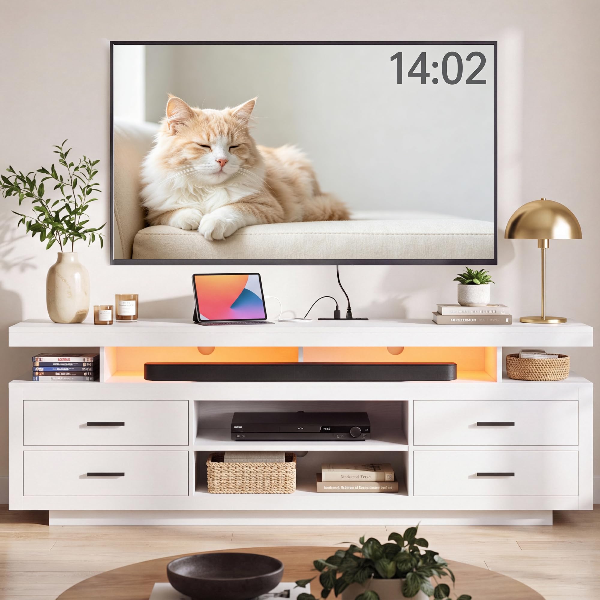 LED Entertainment Center TV Stand 70"