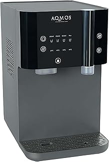 Dispensador de Agua Aqmos Drinking Negro – Sistema Premium Todo en uno con Agua con Gas y sin Gas, Caliente y fría (5–95 °C), ósmosis inversa integrada, Control táctil, para Cocina y Oficina