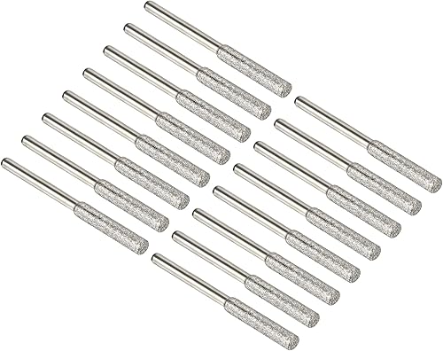 PATIKIL Afilador de motosierra de diamante de 532 pulgadas, paquete de 16 herramientas de afilado para pulir piedra, color plateado