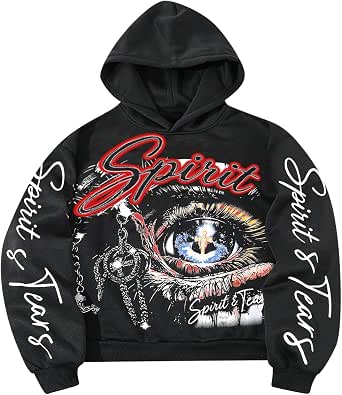 Men's Eye Print Graphic Hooded Sweatshirt