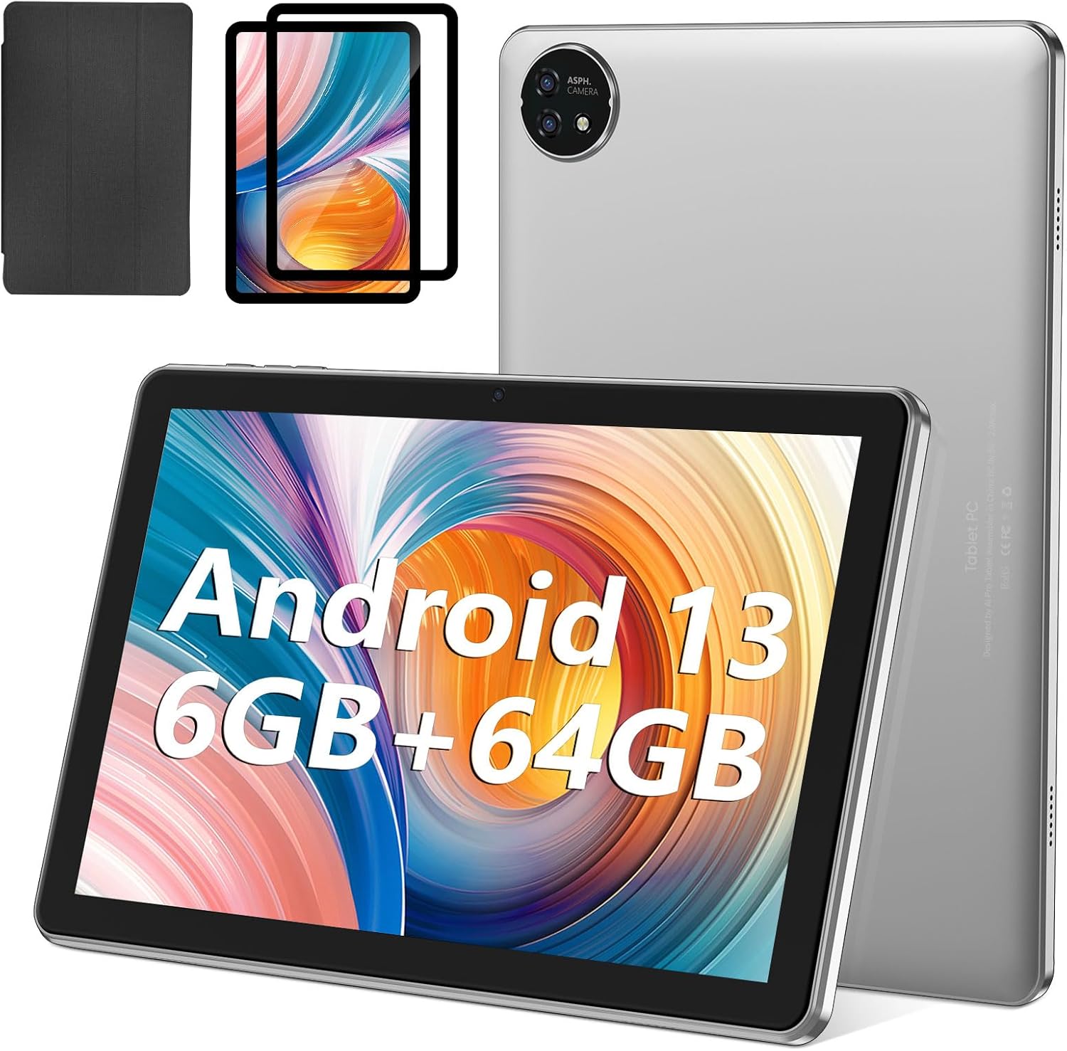 Tablet 10.1 inch Android 13 Tablets, 6(2+4) GB RAM+64GB ROM, 6000mAh, 1280 x 800 FHD, IPS Screen, Dual Camera, FM GPS 2.4G WiFi, Bluetooth (Gray) Tablet 10.1 inch Android 13 Tablets, 6(2+4) GB RAM+64GB ROM, 6000mAh, 1280 x 800 FHD, IPS Screen, Dual Camera, FM GPS 2.4G WiFi, Bluetooth (Gray)