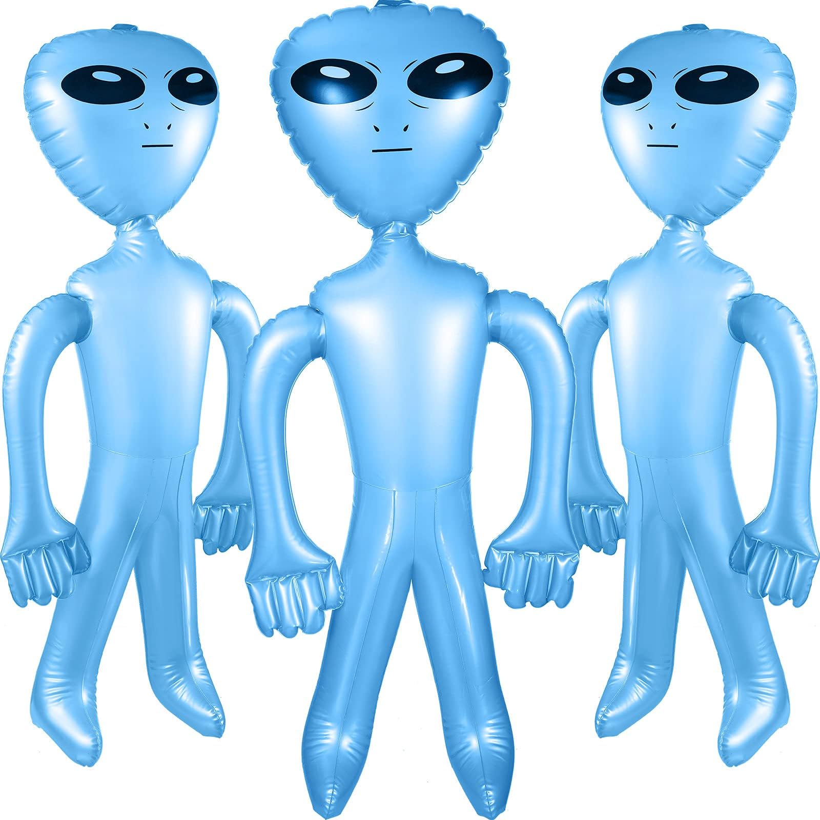 3 Pcs 35 Inch Alien Inflates Inflatable Alien Jumbo Alien Blow up Toy for Party Decorations, Birthday, Halloween, Alien Theme Party (Blue)